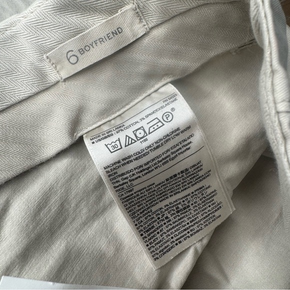 Banana Republic Boyfriend Rolled Cuff Chino Pant Size 6 NWT Cream Khaki - Picture 10 of 11